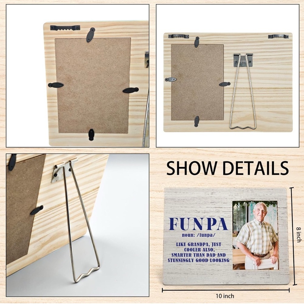 Funny Grandfather Wood Photo Picture Frame for 4x6 Photos - Picture 2 of 5